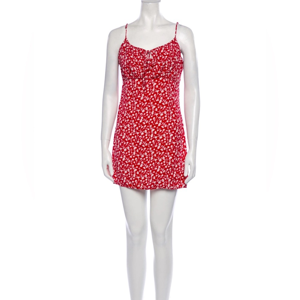 Reformation Abbott Mini Dress in Red Floral